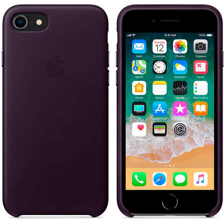 Чехол для Apple iPhone 8/7 Leather Case Dark Aubergine  