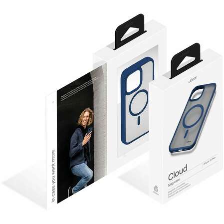 Чехол для Apple iPhone 15 Plus uBear Cloud Mag Case Magsafe синий