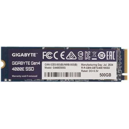 Внутренний SSD-накопитель 500Gb Gigabyte Gen4 4000E (G440E500G) PCIe NVMe 4.0 x4
