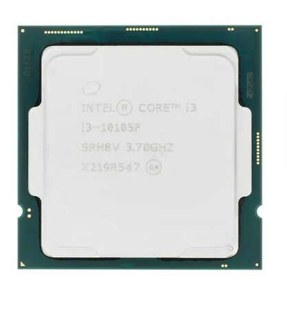 Процессор Intel Core i3-10105F 3.7ГГц, (Turbo 4.4ГГц), 4-ядерный, L3 6МБ, LGA1200, OEM
