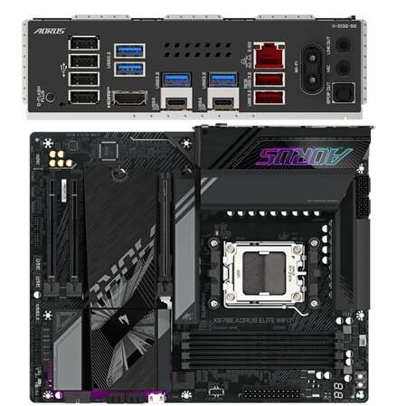 Материнская плата Gigabyte X870E AORUS Elite Wifi7 Socket-AM5 AMD X870E 4xDDR5, 4xSATA3, RAID, 4xM.2, 3xPCI-E16x, 6xUSB3.2, 2xUSB3.2 Type C, DP, HDMI, Glan, ATX Ret