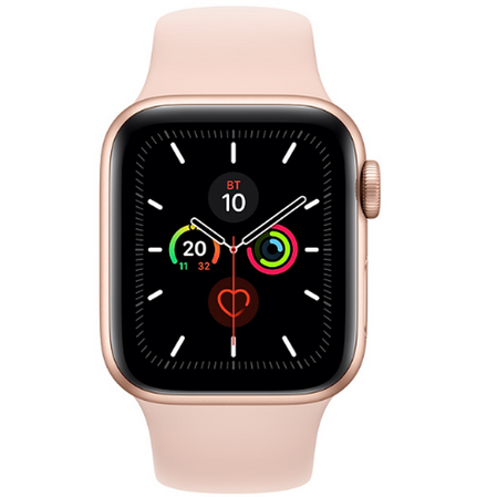 Умные часы Apple Watch Series 5 GPS 44mm Gold Aluminium Pink Sand Sport Band MWVE2RU/A