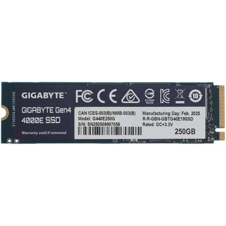 Внутренний SSD-накопитель 250Gb Gigabyte Gen4 4000E (G440E250G) PCIe NVMe 4.0 x4