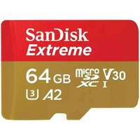 Карта памяти Micro SecureDigital 64Gb SanDisk Extreme microSDXC class 10 UHS-1 U3 V30 A2 (SDSQXAH-064G-GN6MN)