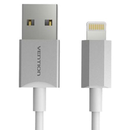 Кабель USB-A - Lightning 1m Vention серебристый (VAI-C02-W100)