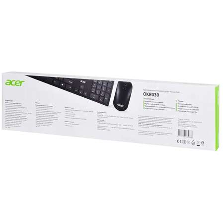 Клавиатура+мышь Acer OKR030 Wireless Black