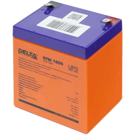 Батарея Delta DTM 1205, 12V  5Ah (Battary replacement APC rbc43, rbc44, rbc143, sybt2 12В, 5Ач, 90мм/70мм/107мм)