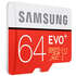 Micro SecureDigital 64Gb SDXC Samsung Evo Plus class10 UHS-I U1 (MB-MC64DARU) + адаптер SD