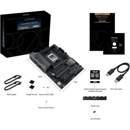 Материнская плата ASUS ProArt B650-Creator B650 Socket AM5 4xDDR5, 4xSATA3, RAID, 3xM.2, 3xPCI-E16x, 3xUSB3.2, 2xUSB3.2 Type C, DP, HDMI, 2xGlan, ATX