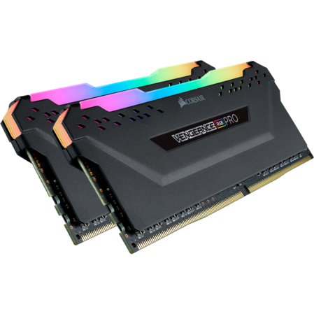 Модуль памяти DIMM 16Gb 2х8Gb DDR4 PC25600 3200MHz Corsair Vengeance Black Heat spreader, RGB LED, XMP 2.0 (CMW16GX4M2C3200C16)