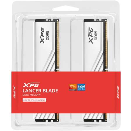 Модуль памяти DIMM 32Gb 2х16Gb DDR5 PC51200 6400MHz ADATA XPG Lancer Blade White (AX5U6400C3216G-DTLABWH)