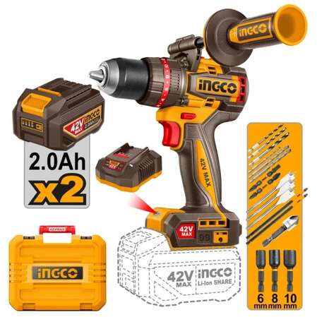 Аккумуляторная дрель-шуруповерт INGCO CIDLI429982