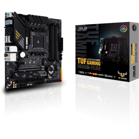 Материнская плата ASUS TUF Gaming B550M-Plus B550 Socket AM4 4xDDR4, 4xSATA3, RAID, 2xM.2, 2xPCI-E16x, 5xUSB3.2, 1xUSB3.2 Type C, DP, HDMI, 2.5Glan, mATX