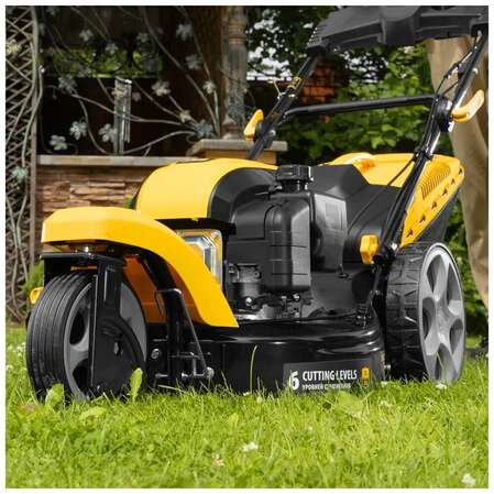 Бензиновая газонокосилка Denzel GLT-460SP-T, Trike 149 см3, 46 см, привод, панель, 60л 58810