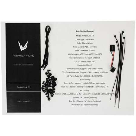 Корпус ATX Miditower Formula TimberLine T0 Black