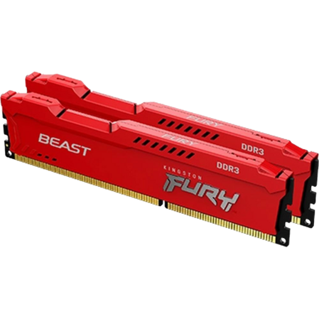 Модуль памяти DIMM 8Gb 2x4Gb KIT DDR3 PC12800 1600MHz Kingston Fury Beast Red (KF316C10BRK2/8)
