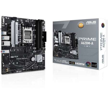 Материнская плата ASUS Prime A620M-A-CSM A620 Socket AM5 4xDDR5, 4xSATA3, 1xM.2, 1xPCI-E16x, 2xUSB3.2, D-Sub, DP, HDMI, Glan, mATX
