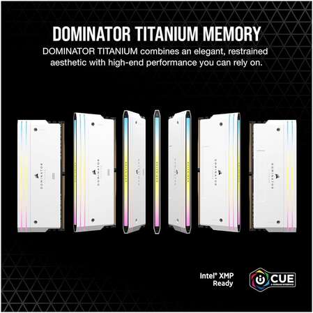 Модуль памяти DIMM 96Gb 2х48Gb DDR5 PC52800 6600MHz Corsair Dominator Titanium RGB White (CMP96GX5M2B6600C32W)
