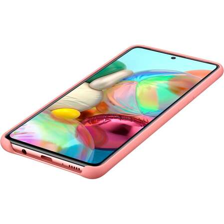 Чехол для Samsung Galaxy A71 SM-A715 Silicone Cover розовый