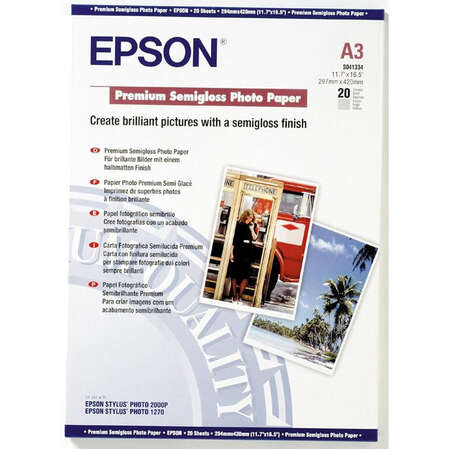 Фотобумага Epson A3 Premium Semigloss Photo Paper 20л 251г/м2 (C13S041334)