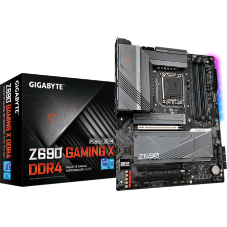Материнская плата Gigabyte Z690 Gaming X DDR4 Z690 Socket-1700 4xDDR4, 6xSATA3, RAID, 4xM.2, 3xPCI-E16x, 5xUSB3.2, 1xUSB3.2 Type C, DP, HDMI, 2.5Glan, ATX