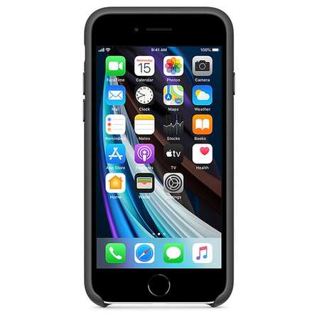Чехол для Apple iPhone SE (2020) Leather Case Black