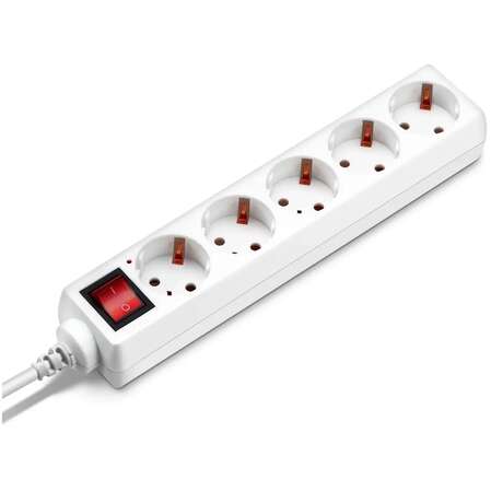 Удлинитель BURO BU-PS5.1/W 5 розеток 1.5м белый