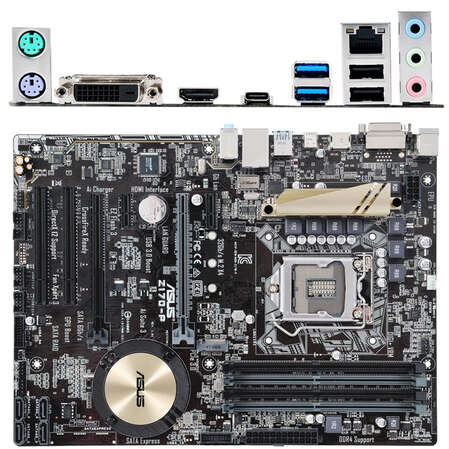 Материнская плата ASUS Z170-P Z170 Socket-1151 4xDDR4, 4xSATA3, RAID, M.2, 2xPCI-E16x, 7xUSB3.0, Glan, ATX