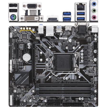 Материнская плата Gigabyte B360M DS3H B360 Socket-1151v2 4xDDR4, 6xSATA3, 1xM.2, 1xPCI-E16x, 4xUSB3.1, D-Sub, DVI-D, HDMI, Glan, mATX