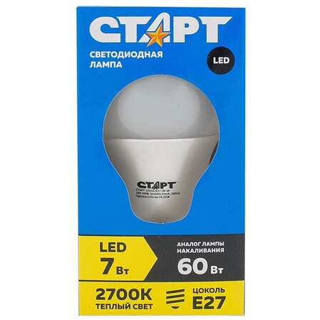 Светодиодная лампа СТАРТ LEDGLSE27 7W27 4670012292456 x10