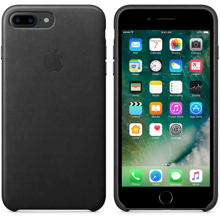 Чехол для Apple iPhone 7 Plus Leather Case Black  