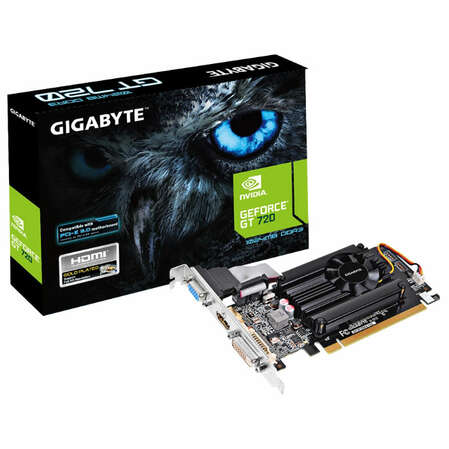 Видеокарта GIGABYTE GeForce GT 720 1024Mb, GV-N720D3-1GL DVI, HDMI, VGA, HDCP