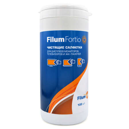 Салфетки Filum Fortio CLN100-ICD для дисплеев мониторов, телевизоров и ЖК-планшетов, 100 шт