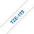 Наклейка ламинированная TZE133 (12мм синий шрифт на прозрачном фоне, длина 8м)