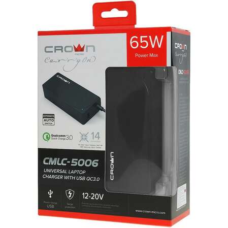 Адаптер питания от сети Crown CMLC-5006 для ноутбуков 65Вт, 14 коннекторов