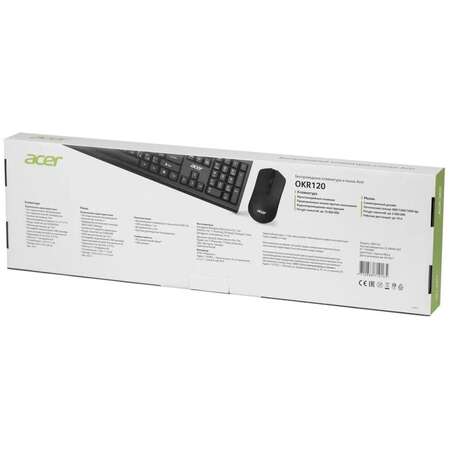 Клавиатура+мышь Acer OKR120 Wireless Black