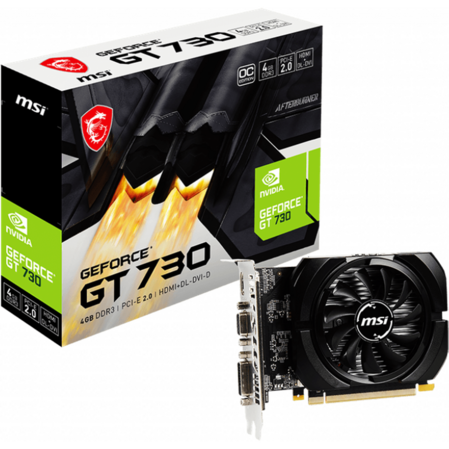 Видеокарта MSI GeForce GT 730 4096Mb, N730K-4GD3/OCV1 DVI, VGA, HDMI Ret