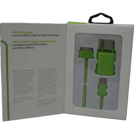 Сетевое зарядное устройство для iPhone/iPod Vertex PowerBrigh 1A зеленый PN0522EUGN/IPC12GN