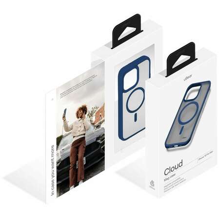 Чехол для Apple iPhone 15 Pro Max uBear Cloud Mag Case Magsafe синий