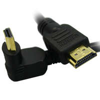 Кабель HDMI-HDMI v1.4 4.5м черный, зол.конт, экран, углов. разъем