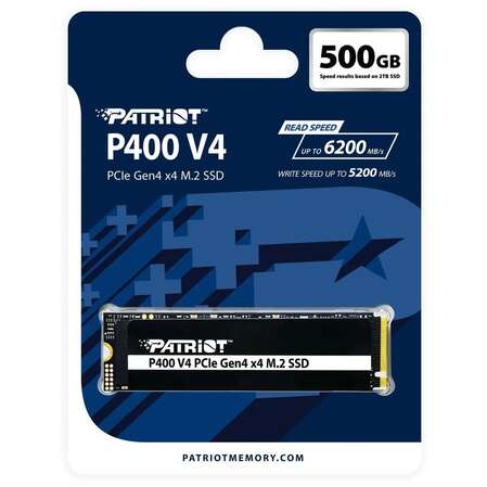 Внутренний SSD-накопитель 500Gb Patriot Memory P400VP500GM28H P400 V4 M.2 PCIe NVMe 4.0 x4