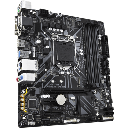 Материнская плата Gigabyte B365M DS3H B365 Socket-1151v2 4xDDR4, 6xSATA3, 1xM.2, 1xPCI-E16x, 4xUSB3.1, D-Sub, DVI-D, HDMI, Glan, mATX