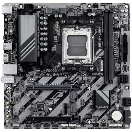 Материнская плата Gigabyte B840M D2H Socket-AM5 AMD B840 2xDDR5, 4xSATA3, RAID, 2xM.2, 2xPCI-E16x, 2xUSB3.2, HDMI, 2.5Glan mATX