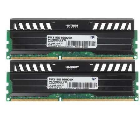 Модуль памяти DIMM 16Gb 2x8Gb KIT DDR3 PC12800 1600MHz Patriot Viper 3 Black Mamba  (PV316G160C9K)