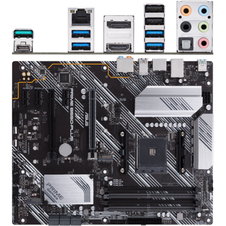 Материнская плата ASUS Prime B550-Plus B550 Socket AM4 4xDDR4, 6xSATA3, RAID, 2xM.2, 2xPCI-E16x, 5xUSB3.2, 1xUSB3.2 Type C, DP, HDMI, Glan, ATX