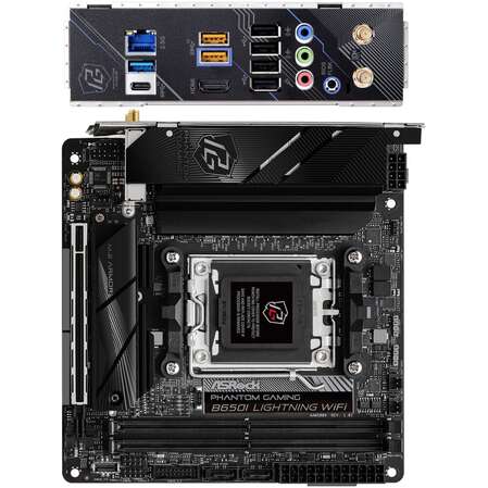Материнская плата ASRock B650I Lightning WiFi Socket-AM5 AMD B650 2xDDR5, 2xSATA3, RAID, 2xM.2, 1xPCI-E16x, 3xUSB3.2, 1xUSB3.2 Type C, HDMI, WiFi, 2.5Glan, mini-ITX Ret