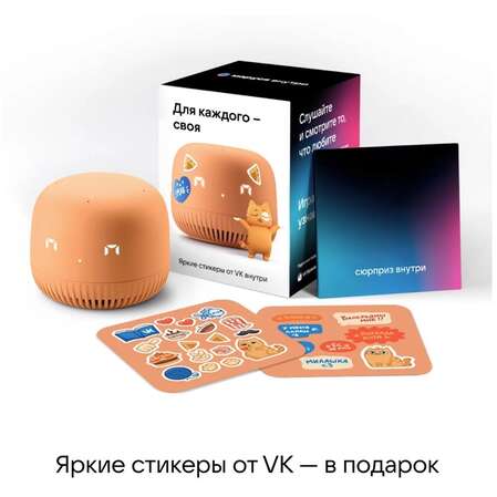 Умная колонка Капсула Нео (с часами) с голосовым помощником Маруся от VK Orange
