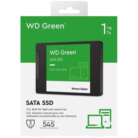 Внутренний SSD-накопитель 1000Gb Western Digital Green WDS100T3G0A SATA3 2.5"