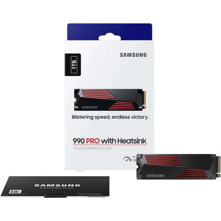 Внутренний SSD-накопитель 1000Gb Samsung 990 Pro with Heatsink RGB (MZ-V9P1T0GW) M.2 2280 PCI-E 4.0 x4
