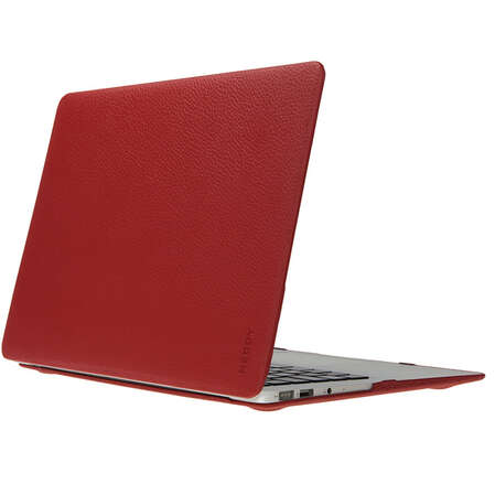 Чехол жесткий для MacBook Air 13" Heddy, кожаный, красный
